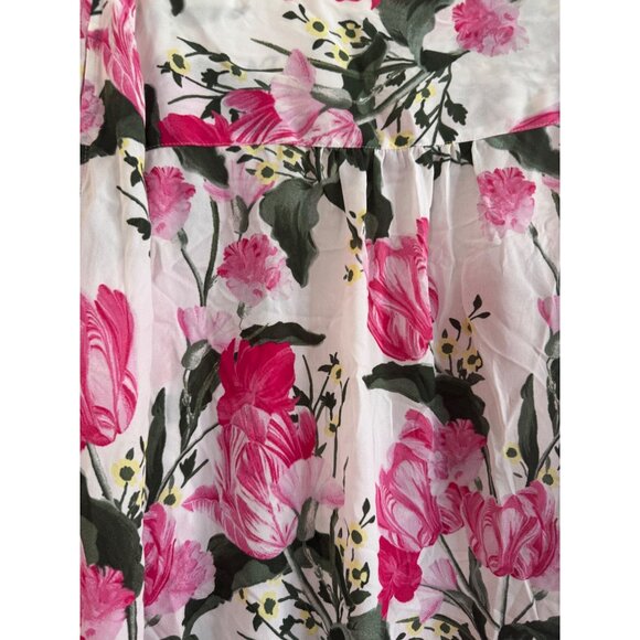 INC Blouse Womens S Polyester Multicolor Floral Long Sleeve Draped V-Neck Top - Picture 8 of 8